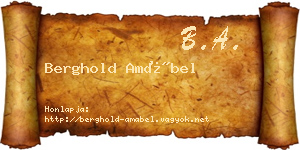 Berghold Amábel névjegykártya